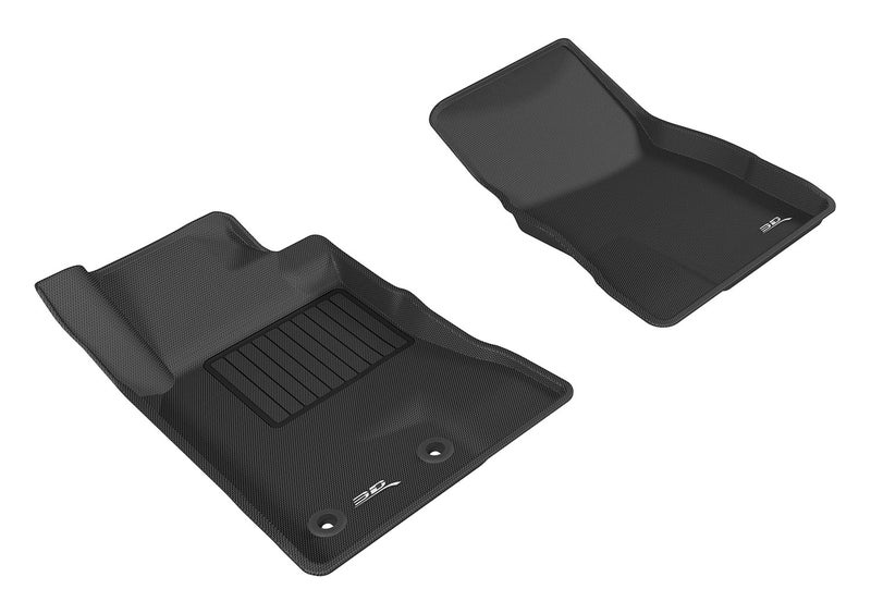3D MAXpider Custom Fit Kagu Floor Mat (Black) Compatible with Ford Mustang 2015-2026 (2 Eyelets) - Front Row - Image 1